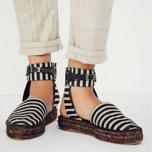 Free People Striped Linen Sandals